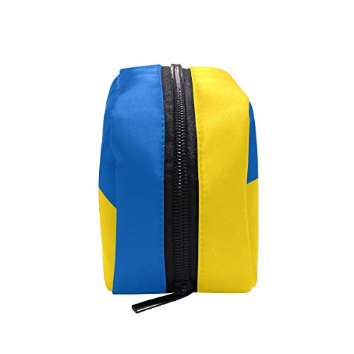 DEZIRO - Bolsa de maquillaje para mujer, diseño de bandera de Ucrania