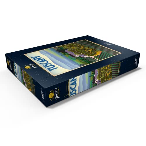 Día De Primavera En La Toscana, Italia, Cartel De Época De Estilo Art Deco, Ilustración - Premium 500 Piezas Puzzles - Colección Especial MyPuzzle de Puzzle Galaxy