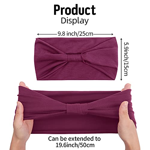 Diademas para mujer, diadema ancha Boho Knot Yoga Sport bandas elásticas para el pelo, multicolor suave turbante