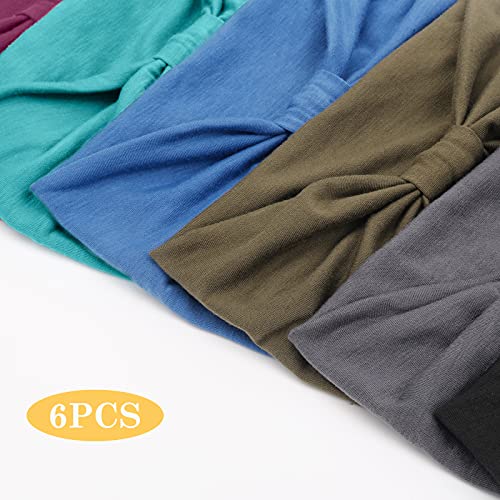 Diademas para mujer, diadema ancha Boho Knot Yoga Sport bandas elásticas para el pelo, multicolor suave turbante