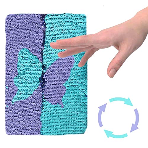 Diario de Lentejuelas, Cuaderno Mágico Reversible y Bolígrafos de Unicornio, Diario de viaje A5 Bloc de Notas para Niños y niñas Regalo de Cumpleaños, Juego de Bolígrafos de gel de Lentejuelas Mágicas