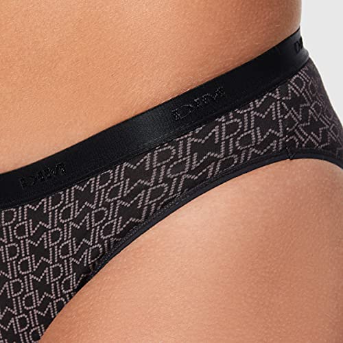 DIM Pack x 3 Braguitas Les Pockets Coton Slips Blanco / Negro M