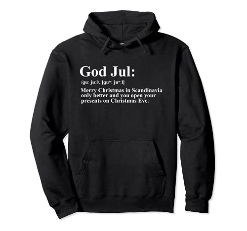 Dios Jul Definición Feliz Navidad Divertido Escandinavia Sudadera con Capucha