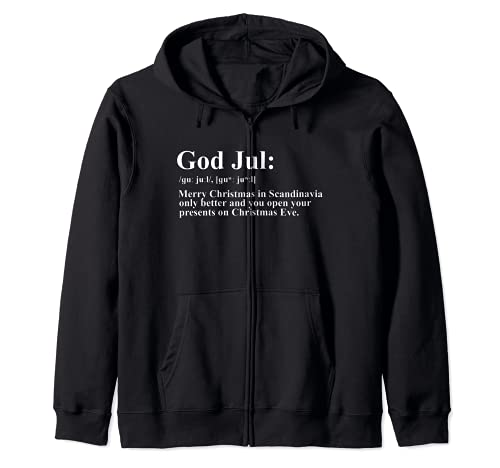 Dios Jul Definición Feliz Navidad Divertido Escandinavia Sudadera con Capucha