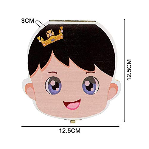 DISOK - Caja"COLORS" NIÑO de madera para dientes. Caja De Dientes Para Nina Ninos Organizador Para Bebe Guardar Dientes De Leche Caja De Almacenamiento De Madera