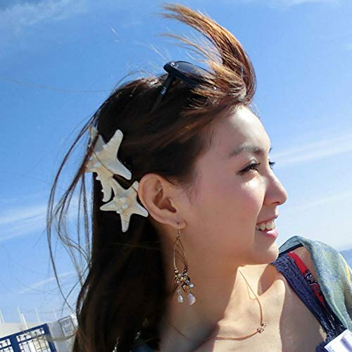 doitsa 1 x blanco de estrella de mar – Pinza para el pelo concha alfiler de cabello playa Loisirs vacaciones – Gorro para niña