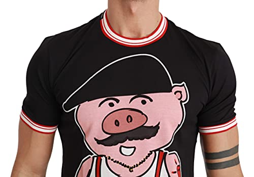 Dolce & Gabbana Hombres Pig manga corta camiseta