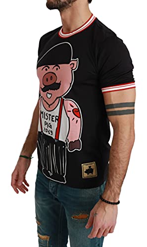 Dolce & Gabbana Hombres Pig manga corta camiseta