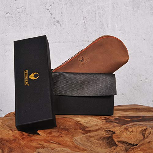 DONBOLSO Valencia - Estuche para Lápices de Piel, para Hombre y Mujer, Estuche Escolar XL, Color Marrón