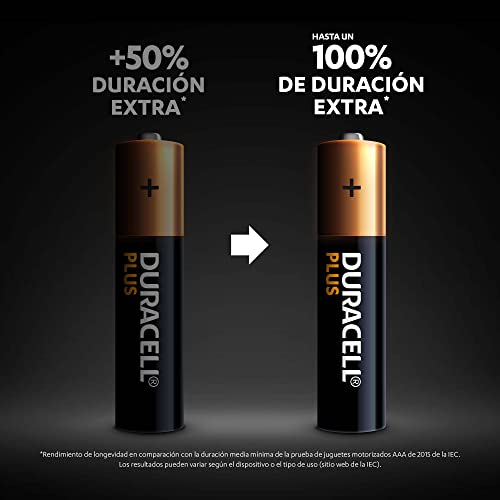 Duracell - Pilas alcalinas Plus AAA, 1.5 Voltios LR03 MN2400, paquete de 12