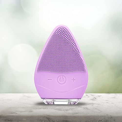 Edicare, Cepillo de Limpieza Facial, Limpiador Facial Electrico, Masajeador de Dos Caras, Herramienta de Exfoliación, Anti-Envejecimiento y Resistente al Agua, Profesional (Morado)