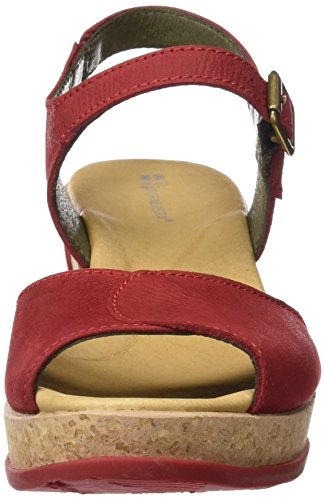 El Naturalista N5000 Pleasant Leaves, Sandalias con Plataforma para Mujer, Rojo (Tibet Tibet), 39 EU