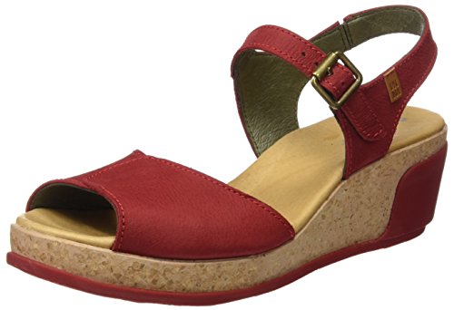 El Naturalista N5000 Pleasant Leaves, Sandalias con Plataforma para Mujer, Rojo (Tibet Tibet), 39 EU