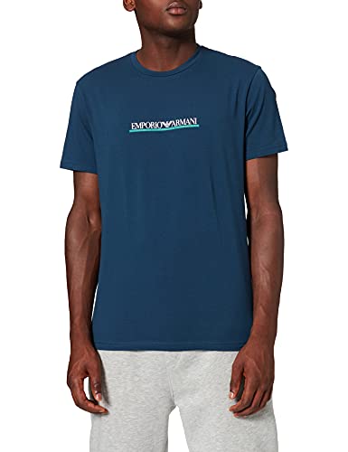 Emporio Armani Logotipo Pop Camiseta, Hombre, Azul (Abyss), L