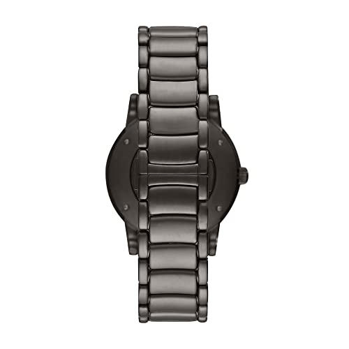 Emporio Armani Reloj Automático de Acero Inoxidable para Hombre, Caja de 43 mm, Negro