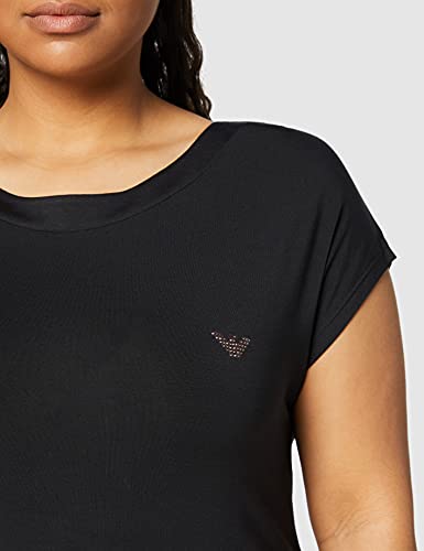 Emporio Armani Underwear Night Dress Fluid Viscose Bata de Noche, Black, S para Mujer