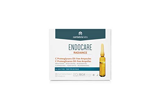 Endocare Radiance C Proteoglicanos Oil-free - Ampollas Faciales Antiedad, Regeneradoras y Antioxidantes, con Vitamina C, Todo Tipo de Pieles, 10 Unidades