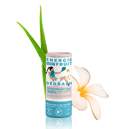 ENERGIE FRUIT | Desodorante natural eficacia 24 H | Sin sales de aluminio | Flor de tiaré y aloe vera | Fabricación francesa | Vegano
