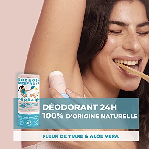 ENERGIE FRUIT | Desodorante natural eficacia 24 H | Sin sales de aluminio | Flor de tiaré y aloe vera | Fabricación francesa | Vegano