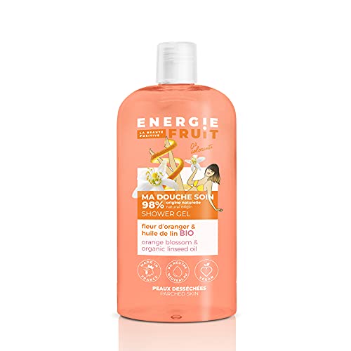 ENERGIE FRUIT | Gel de ducha pH neutro | Flor de azahar y aceite de linaza BIO | Vegano | 500 ml