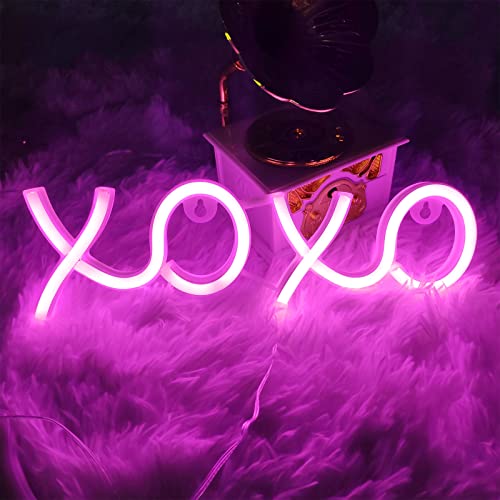 ENUOLI XOXO Neon Signs XOXO LIGHT NEON SIGN - Muestras LED operadas por la batería Luces de neón Luces de neón Neon Night Lights para las señales de neón del dormitorio para la decoración de la pared