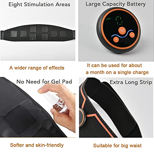 Estimulador Muscular Abdominales, Electroestimulador Muscular, Estimulación USB Recargable ABS Ejercitador del Abdomen Brazo Piernas Cintur Pare Hombre Mujer