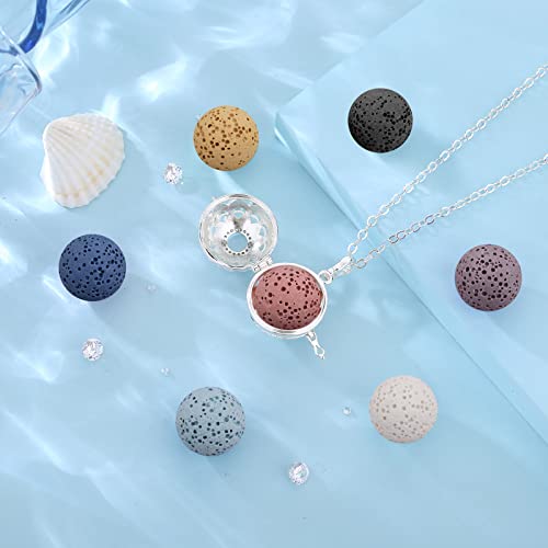EUDORA Harmony Ball Collar Mujer Girasol Colgante Difusor Aromaterapia Colgante Aceites Esenciales Aromaterapia Collares Aromaterapia Difusor Perfume Personalizado Bisutería Mujer Niña, 7PCS, 24"