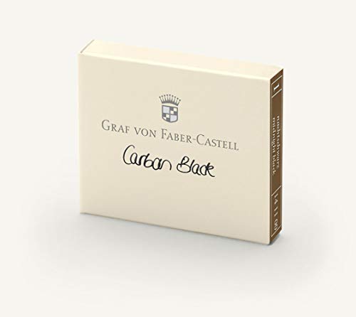 Faber-Castell Graf Carbon Black - Cartuchos de tinta negra (6 unidades), color negro carbón