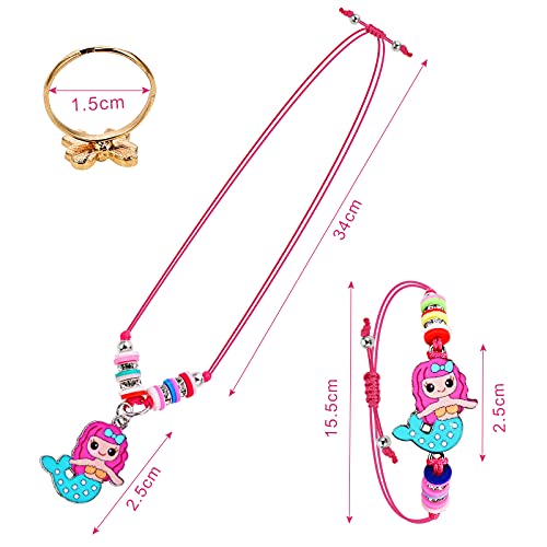 Fabu 30Piezas Pulsera Amistad Pulsera Niña, Niña Pulsera Unicornio Trenzada Brazalete Joyería, Collar Amistad para Niñas Anillo Unicornio