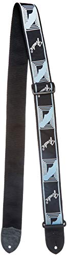 Fender 990681502 - Correa guitarra Monogram, Negro/Gris/Azul