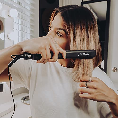 FHI Electricos, Plancha para el pelo (Roja, 25 mm) - 1 unidad, Negro
