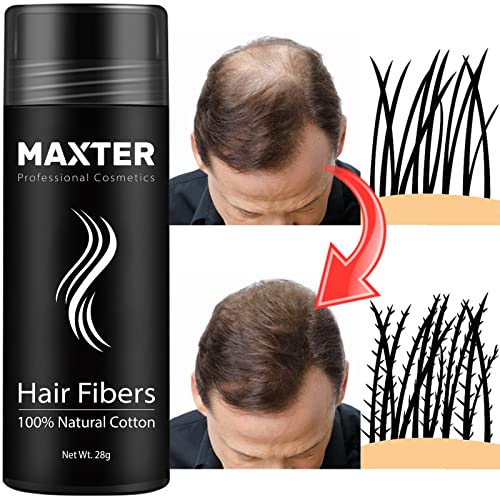 Fibras Capilares Maxter - Disimula la Falta de Pelo al Instante, Microfibras de Algodón en Polvo 100% Natural para Hombre y Mujer (Castaño Rojizo 28g)