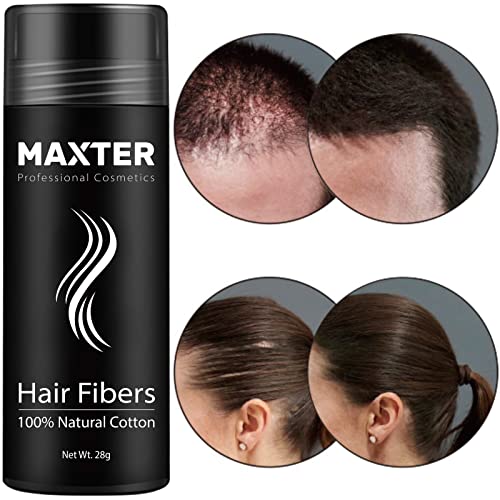 Fibras Capilares Maxter - Disimula la Falta de Pelo al Instante, Microfibras de Algodón en Polvo 100% Natural para Hombre y Mujer (Castaño Rojizo 28g)