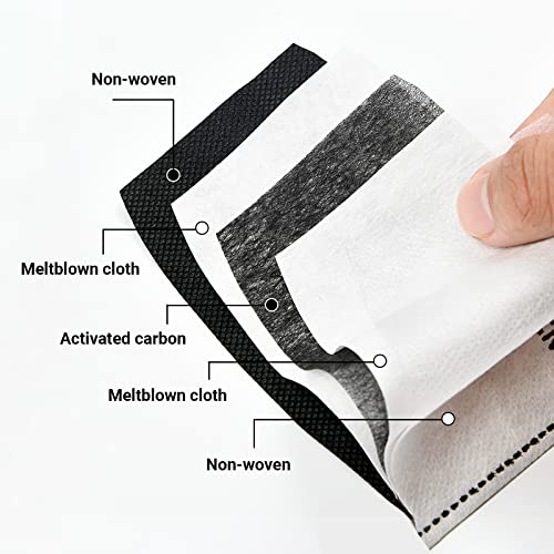 Filtro antivaho con 5 capas de filtro de carbón activado PM2.5 reemplazable para adultos hombres y mujeres (50 unidades)