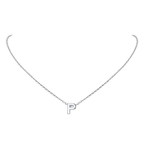 FindChic Collar P Letra Inicial Colgante de Acero Inoxidable