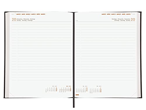 Finocam - Agenda Libro Reservas 2022 1 Día en 2 páginas, de Enero 2022 a Diciembre 2022 (12 meses) Y12 - 210x270 mm Dynamic Milano Negro Internacional