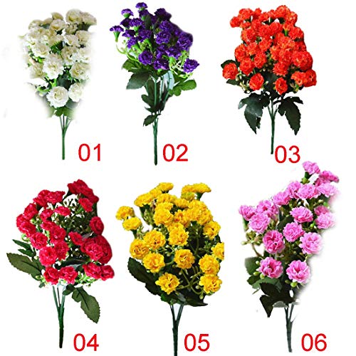 Flores de Seda Artificial Clavel 30 Brotes Flores 6 Ramas 1 Ramo Madre Lila Flor Artesanal for Bodas Fiesta en casa Floral (Color : Purple)