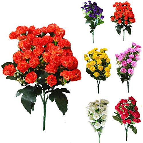 Flores de Seda Artificial Clavel 30 Brotes Flores 6 Ramas 1 Ramo Madre Lila Flor Artesanal for Bodas Fiesta en casa Floral (Color : Purple)