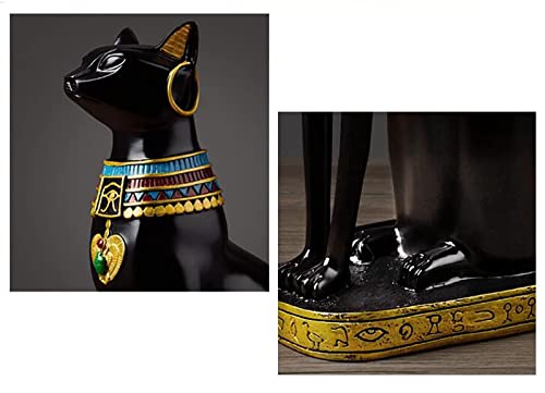 For Oficina Jardín Habitación Familia Resumen Adornos Figuras Arte Regalo Egipcio Cat Resina Estatua Artesanía Vintage Hogar Decoración Moderno Vintage Bastet Goddess DIOS FARAHAROH FIGURINAS U200BSTA