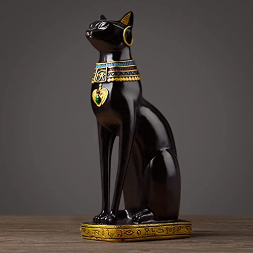 For Oficina Jardín Habitación Familia Resumen Adornos Figuras Arte Regalo Egipcio Cat Resina Estatua Artesanía Vintage Hogar Decoración Moderno Vintage Bastet Goddess DIOS FARAHAROH FIGURINAS U200BSTA