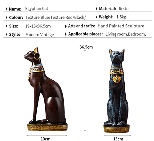 For Oficina Jardín Habitación Familia Resumen Adornos Figuras Arte Regalo Egipcio Cat Resina Estatua Artesanía Vintage Hogar Decoración Moderno Vintage Bastet Goddess DIOS FARAHAROH FIGURINAS U200BSTA