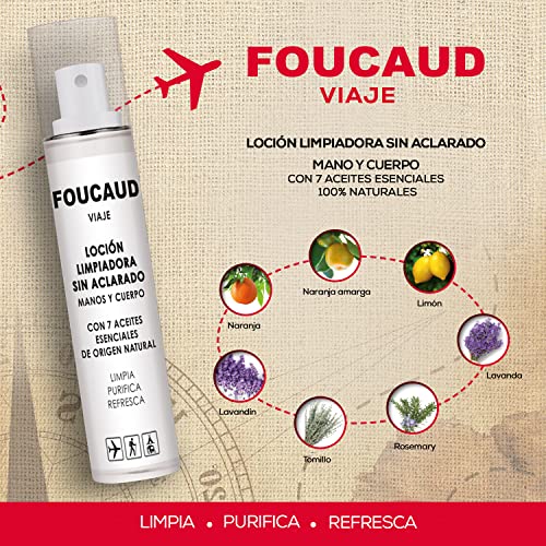 Foucaud Friction Voyage Loción limpiadora purificante sin aclarado para manos/cuerpo Vaporizador 50 ml