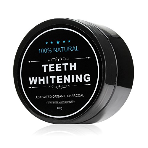 FOXTSPORT Polvo de Dientes + Cepillo de dientes de bambú, Polvo Blanqueador de dientes, Blanqueador Dental de Carbón Activado, Dientes Blancos,Teeth Whitening Powder,60g