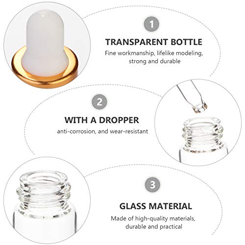 FRCOLOR 100 Piezas Frascos Cuentagotas de Vidrio 1 Ml Mini Botellas de Aceite Esencial Perfumes de Muestra Recipiente Dispensador de Química con Cuentagotas para Viajes Al Aire Libre