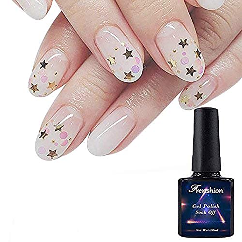Frenshion 10ML Claro Lechoso Color de la Proteína UV LED Soak Off Gel Esmalte de Uñas Barniz Manicura 20425