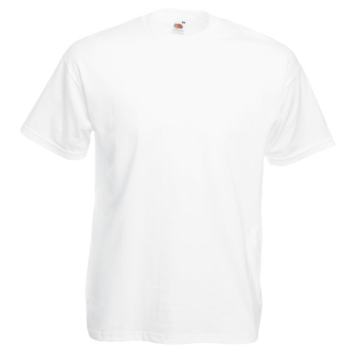Fruit of The Loom Valueweight - Camiseta para hombre, talla L, color blanco naturaleza Large