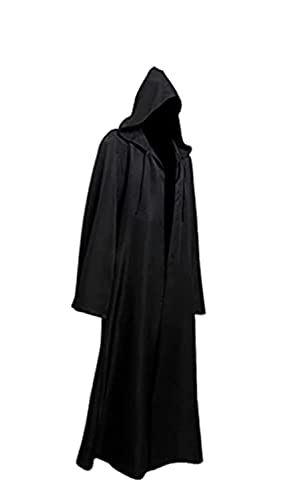 Fuman Jedi Robe Deluxe Cosplay Disfraz Capa con Capucha Negro S