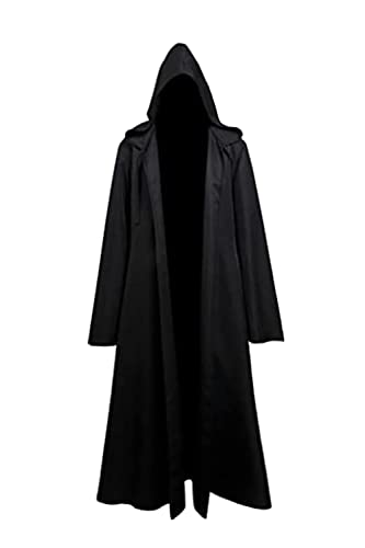 Fuman Jedi Robe Deluxe Cosplay Disfraz Capa con Capucha Negro S