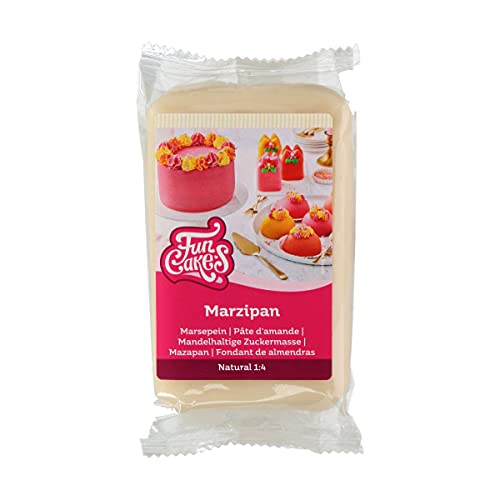 FunCakes Mazapan Natural (1:4): Listo para Enrollar, Fácil de usar, sabor delicioso, flexible y suave, fácil de extender, fino y firme, halal, kosher y sin gluten. 250 g.