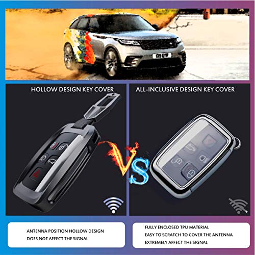 Funda para llave de Land Rover, 5 botones Control remoto de aleación de zinc Cubierta con llavero para Land Rover Range Rover Sport Discovery Evoque Jaguar XE XF XJ F-PACE F-Type